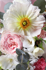 Bouquet of beautiful flowers as background, closeup