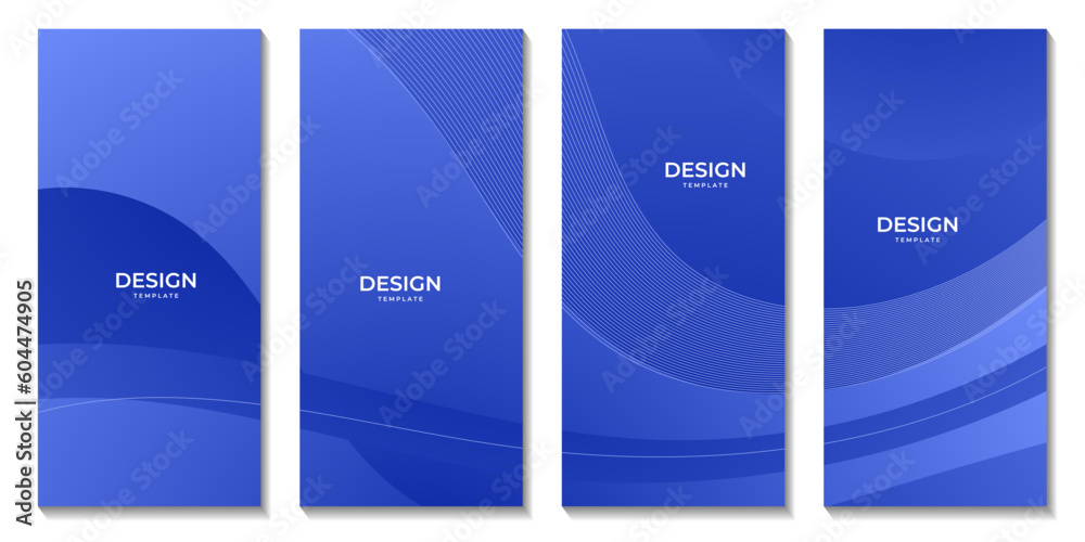 Poster a set of brochures with abstract blue wave gradient background
