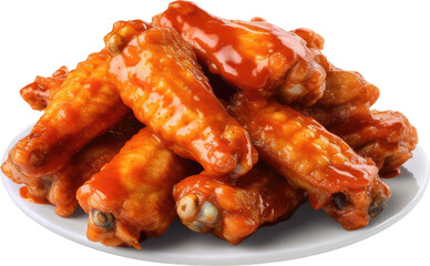 Buffalo chicken wings isolated. Generative AI.