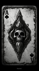 Ace Card with Skull Generated by AI