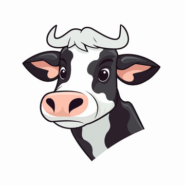 A cow with a white face and a black nose.