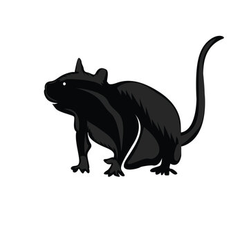 Flat rat silhouette illustration vector