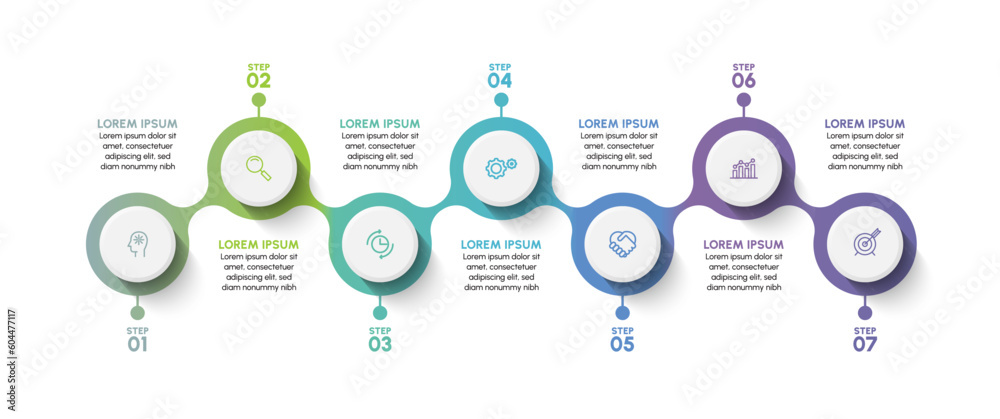 Wall mural business data visualization. timeline infographic icons designed for abstract background template mi