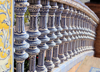 Ceramic balustrade in Plaza de Espana