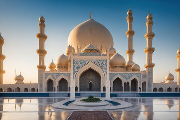 Great mosque  - Created with Generative AI Technology - obrazy, fototapety, plakaty