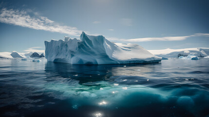 Fototapeta na wymiar 輝く南極の氷原 No.014 | Glistening Antarctic Icefields Generative AI
