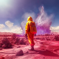 person in the mountains