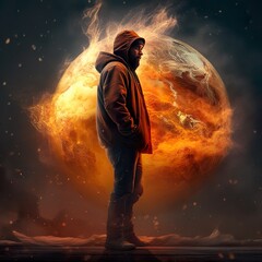 welder at work in the night