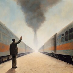 businessman on railway station