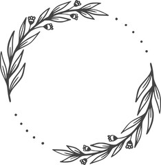 Floral Weath, wreath, design, floral, frame, illustration, vector, wedding, flower, background, nature, vintage, invitation, decoration, border, plant, template, banner, card, botanical, spring, leaf,
