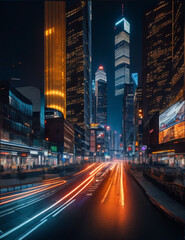 Fototapeta na wymiar city at night - AI genarate 
