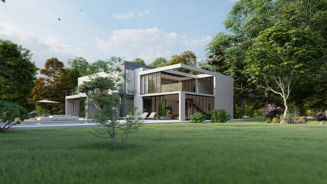 Big contemporary villa with pool and garden df