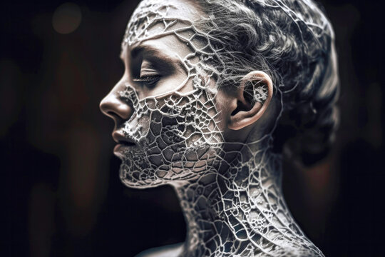 Concept of freeze nervous system state related to polyvagal theroy trauma. Generative AI.