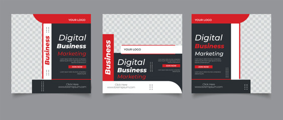 Vector digital marketing agency banner for social media post online marketing and web advertising flyer