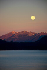 beautiful view of full moon in Patagonia ARGENTINE