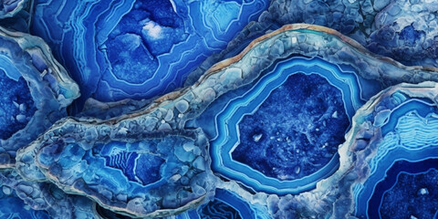 Blue uartz mineral rock background by generative AI tools