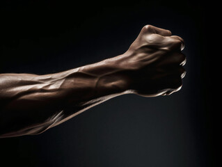 Close-up Arm muscles biceps Generative ai