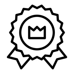 Branding Ribbon Badge Business Startup Simple Line Icon Logo Symbol