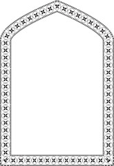 Tudor Arch rectangular frame architectural window door ornate flower frame floral leaf borders natural blossom decoration wedding card anniversary celebration beautiful arabesque motif pattern