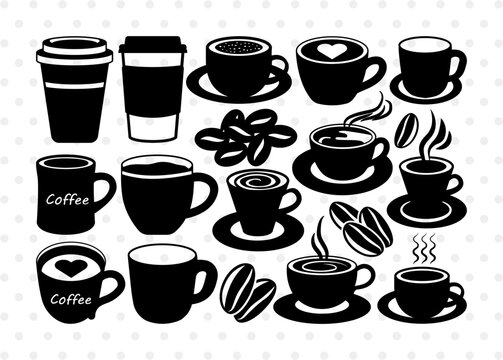 Coffee Cup SVG, Coffee Cup Silhouette, Coffee Svg, Cup Svg, Tea Cup Svg, Coffee Mugs Svg, Cafe Scup Svg, Coffee Break Svg, Coffee Cup Bundle