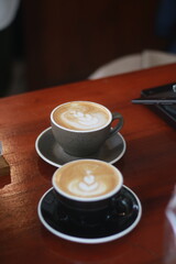 coffee on the table in the coffee shop