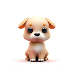 Fototapeta premium Whimsical and Endearing 3D Dog Rendering That Captures the Essence of Cuteness, Generative AI