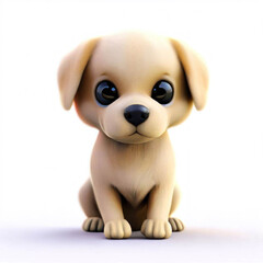 Irresistibly Cute and Lifelike 3D Render of a Dog to Brighten Your Day, Generative AI