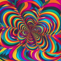 Psychedelic pattern with optical illusions
