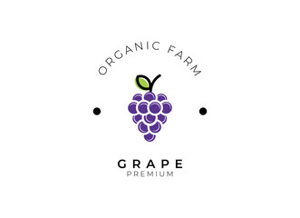 Grape logo design template. 