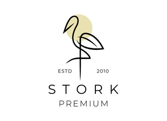 Stork bird logo icon symbol design