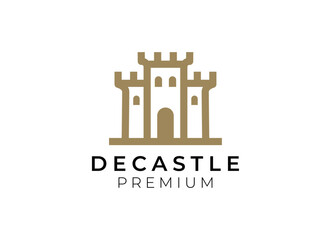 Classic Castle Tower Logo Design. Castle Logo Design Template.