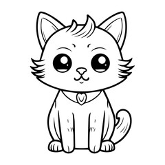cat, cartoon, vector, for coloring