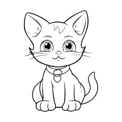 cat, cartoon, vector, for coloring