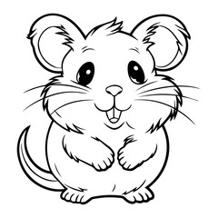 Fototapeta premium hamster, cartoon, vector, for coloring