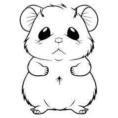 hamster, cartoon, vector, for coloring