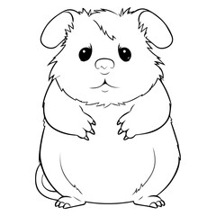 hamster, cartoon, vector, for coloring