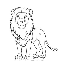 lion, cartoon, vector, for coloring