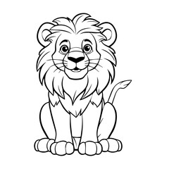 lion, cartoon, vector, for coloring