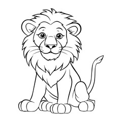 lion, cartoon, vector, for coloring