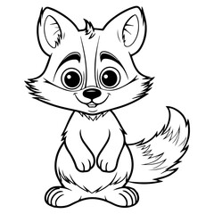 raccoon, cartoon, vector, for coloring