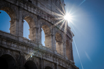 Sunlight through Colosseum window. Rome
