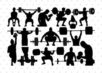 Weight Lifting Man SVG Cut Files | Weight Lifting Man Silhouette | Weight Lifting Svg | Bodybuilder Svg | Weight Lifting Man Bundle