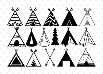 Tipi SVG Cut Files   Tipi Silhouette   Teepee Svg   Native American Svg   Tent Svg   Tipi Bundle © ETC Craft