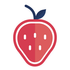 Strawberry Fruit Flat Design Icons and Symbol Png Illustrator