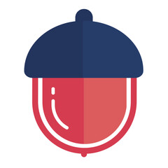 Obraz premium Acron Fruit Flat Design Icons and Symbol Png Illustrator