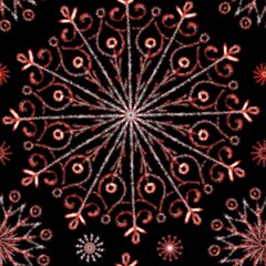 shiny abstract mandala star seamless background pattern colorful fabric design print wrapping paper digital illustration texture wallpaper 