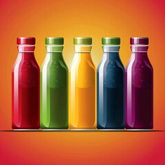 modern pop art glass bottles for advertising, illustration, generative ai