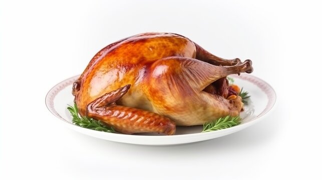 Thanksgiving, thanksgiving country dinner, Thanksgiving Turkey, isolated on white Generative AI