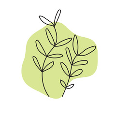 branch with leafs plant ecology icon vector illustration design graphic flat
