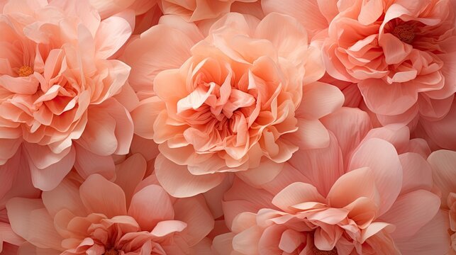 Elegant and sophisticated peony petals in shades of beautiful pink colors. Floral wallpaper, festive card, web, banner, illustration. Generative AI. 